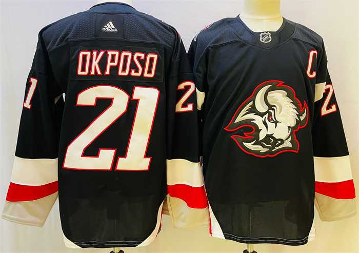 Mens Buffalo Sabres #21 Kyle Okposo 2022-23 Black Stitched Jersey